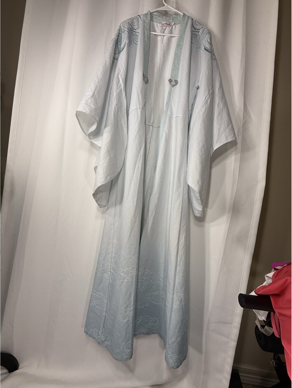 Uwowo Hanfu Cosplay Robe Size S Mint Blue Cloud Embroider Xianxia Wuxia Cdrama